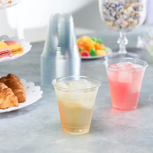 Vista 5 de GUSTO [355 ml - 100 unidades] Vasos de plástico transparente de PET para fiestas - Ideales para bebidas frías, batidos y fiestas