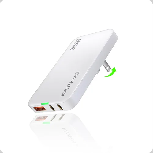 Vista 8 de Cargador de pared USB plano, 3 puertos ultra delgado cargador de pared rápido para Pixelbook, iPad Pro, iPhone 17/16/15/14 negro