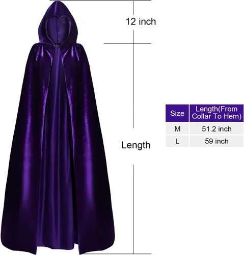 Vista 3 de Wildox Disfraz de Halloween para mujer, capa morada y cinturón de cosplay de anime, juego de accesorios de disfraces