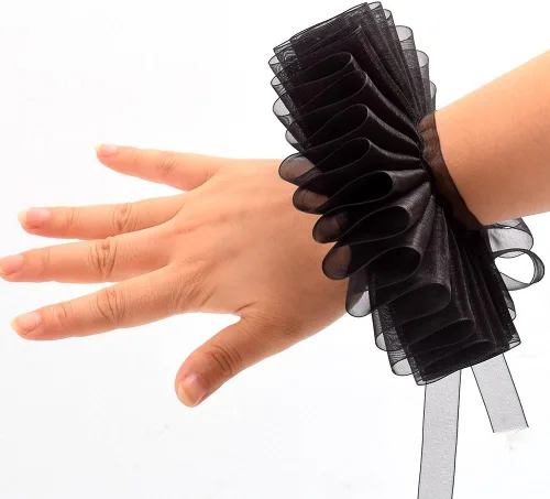 Vista 35 de GRACEART Elizabethan Dickens Ruff Cuello Payaso Collar Elizabeth Muñeca Ruffs Ruffle Cuff Bandas