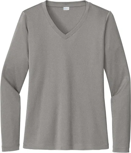 Vista 10 de Sport-Tek señoras cuello en V playera > orquídea rosa Azul atómico
