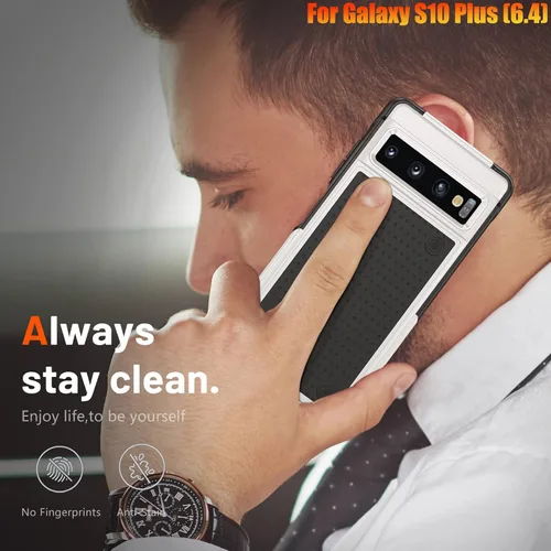 Vista 7 de Funda resistente para Samsung Galaxy S10 Plus/S10+ de 6.4 pulgadas, 4 esquinas con bolsas de aire [protección contra caídas de 12 pies], agarre