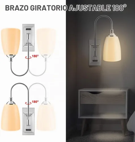 Vista 5 de HONWELL Lámpara de pared LED que funciona con pilas, apliques de pared para interiores, inalámbrico, multicolor, para iluminación de habitación