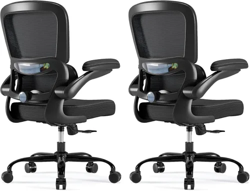 Vista 18 de TRALT Silla ergonómica de oficina, silla de escritorio con soporte lumbar ajustable, silla de computadora cómoda de malla con reposabrazos