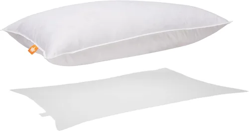 Vista 3 de Canadian Down & Feather Co. - Almohada de plumas de ganso blanco de soporte medio, tamaño estándar, carcasa de 255 hilos, 100% algodón, relleno