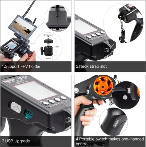 Vista 9 de ATA HOBBY Radiolink RC4GS V3 (V2 Upgrade) Transmisor de radio RC de 5 canales y 2 receptores R6FG con kit de control remoto Gyro 2.4ghz 400M