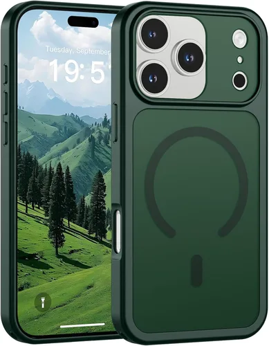 Vista 18 de SUPFINE Funda magnética para iPhone 11 Pro Max (compatible con MagSafe) (protección contra caídas de grado militar), delgada, translúcida mate, a