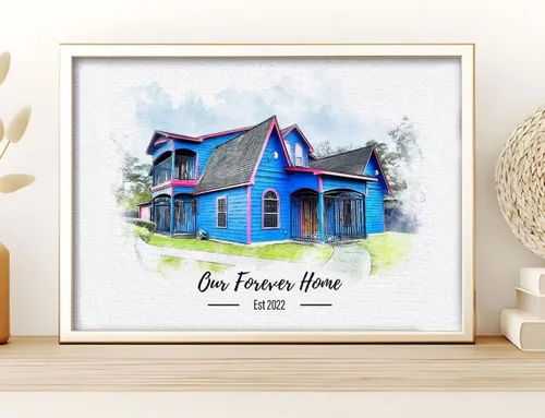 Vista 3 de KORAFINA Pintura personalizada para el hogar, arte de pared, retrato de casa, pintura de casa en acuarela, dibujo de casa retrato personalizado