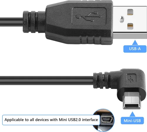 Vista 5 de Mini cable de alimentación USB de 90 grados en ángulo recto (sin transferencia de datos) - USB 2.0 A-macho a Mini-B cable de alimentación