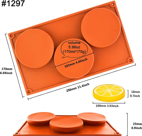 Vista 2 de Moldes de silicona para caramelos de disco redondo grande, paquete de 2