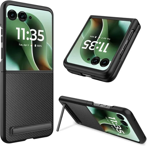 Vista 11 de NINKI Funda para Motorola Razr 2025/2024 con función atril y protector de pantalla, funda delgada de cuero a prueba de caídas Razr60 para Motorola