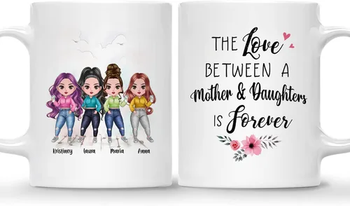 Vista 26 de Gossby Taza personalizada para madre y 1 hija, como madre como hija, regalos para madre, mejores tazas de café para madre, taza personalizada