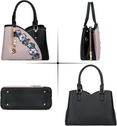 Vista 3 de KKXIU Monederos y bolsos de mano con triple compartimento para mujer, bolso de mano con asa superior