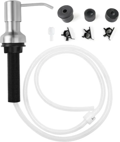Vista 10 de Dispensador de jabón para fregadero de cocina, dispensador de jabón para fregadero con vástago roscado más largo, tubo de extensión de 47 pulgadas