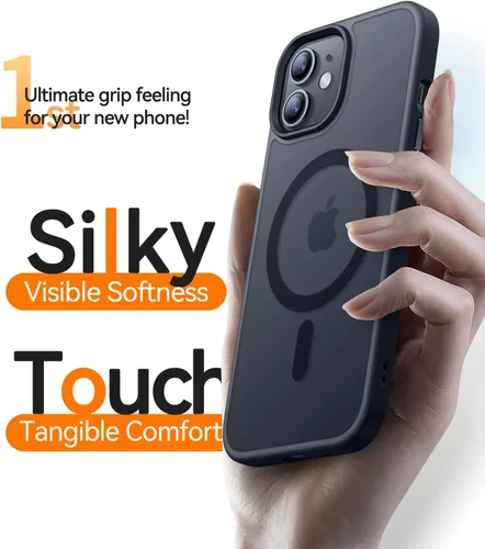 Vista 6 de CANSHN Funda magnética compatible con iPhone 11 [Compatible con Magsafe] [Translúcida Mate] Delgada fina a prueba de golpes funda protectora