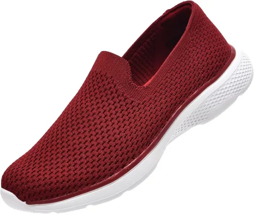 Vista 6 de Zuwoigo Zapatos de senderismo para mujer, cómodos, sin cordones, informales, transpirables, para entrenamiento, gimnasio, trabajo, tenis