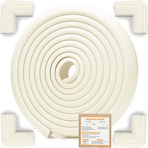 Vista 10 de Protector de esquinas y bordes a prueba de bebés de 8.2 pies (borde grande de 7.5 pies + 4 protectores de esquinas), parachoques a prueba de bebés
