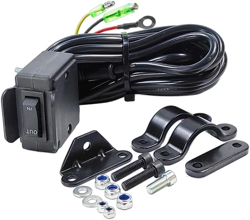 Vista 10 de Relé Contactor de Solenoide de Cabrestante 12V 250A Interruptor de Balancín de Pulgar 1500-5000LBS con 6 Tapas de Protección Compatible