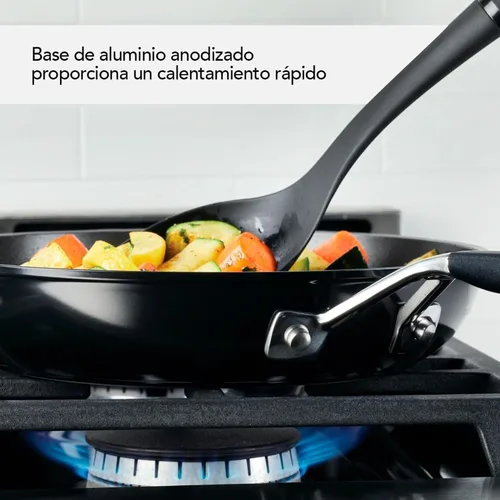 Vista 4 de KitchenAid 84803 Juego de sartenes antiadherentes de anodizado duro/sartén, 8.25 pulgadas y 10 pulgadas - Negro Onyx