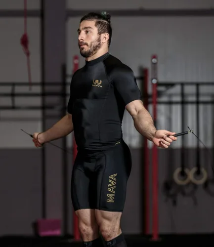 Vista 6 de MAVA Pantalones cortos de compresión deportivos para hombre, capa base deportiva activa