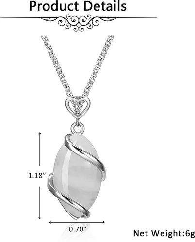 Vista 7 de Jovivi Collar de Piedra de Cuarzo Rosa y Amatista para Mujeres y Hombres, Joyería de Colgante de Cristal Reiki Curativo de Gema Natural