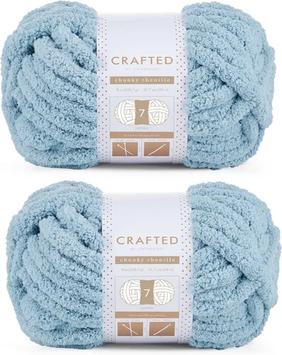 Vista 15 de Crafted By Catherine Hilo de Chenille Grueso - Paquete de 2 (8 oz / 227 g, 31.7 Yardas Cada Madeja), Beige, Calibre 7 Jumbo