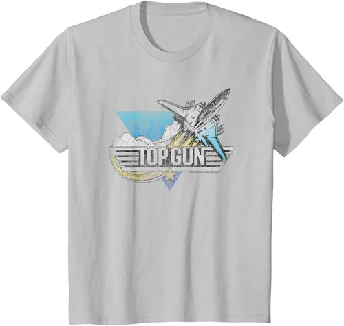 Vista 31 de Top Gun Illustrated F-14 Triangle Art Camiseta, Azul / Patchwork, S Azul Marino