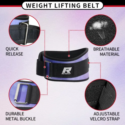 Vista 2 de RitFit Cinturón de levantamiento de pesas, ideal para sentadillas, estocadas, peso muerto, propulsores - hombres y mujeres - 6 pulgadas Camuflaje