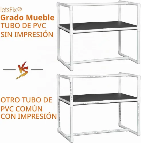 Vista 3 de Tubería de PVC de 1 pulgada de grado para muebles, proyectos de bricolaje de PVC para el hogar, jardín, invernadero, granja y taller, Sch. 40 blanco