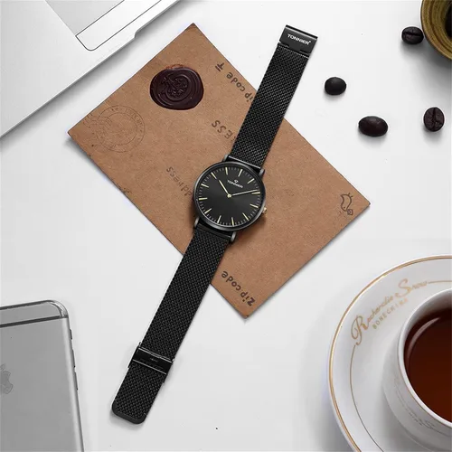 Vista 5 de RUIWATCHWORLD Men's Analog Quartz Watch Men Ultra-Thin Dial Watches Stainless Steel Waterproof Fashion Wrist Watch