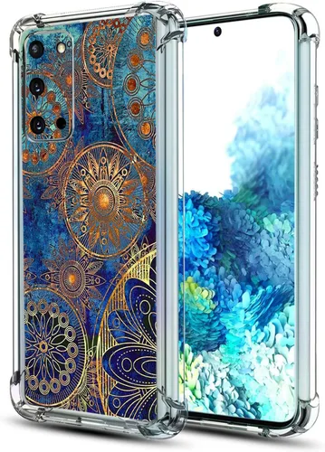 Vista 10 de Funda para Galaxy S20 FE 5G, protección contra caídas de flores de mariposa azul, a prueba de golpes, carcasa protectora de cuerpo completo