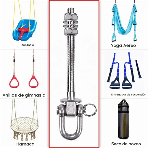 Vista 7 de SELEWARE Percha de columpio resistente, paquete de 2 accesorios
