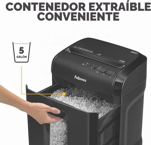 Vista 8 de Fellowes 10M7 Powershred - Trituradora de papel de escritorio con microcorte de 10 hojas