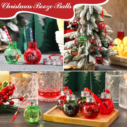 Vista 7 de Bolas de adornos de plástico transparente para Navidad, árbol rellenable de plástico, adornos colgantes para botella de agua, bombillas para Plata