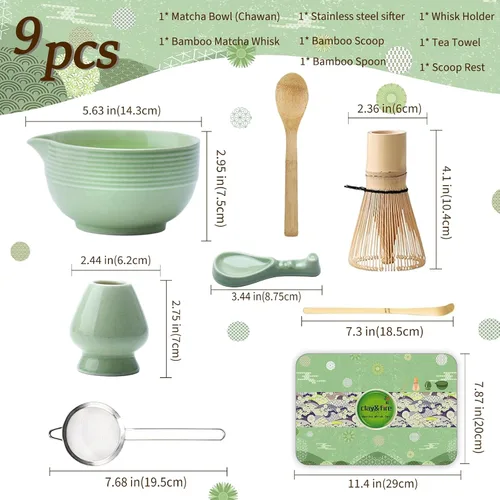 Vista 7 de Clay&Fire Batidor de matcha, batidor de bambú hecho a mano para polvo matcha, Chasen japonés tradicional para agitador de matcha, Wisk Matcha 100%