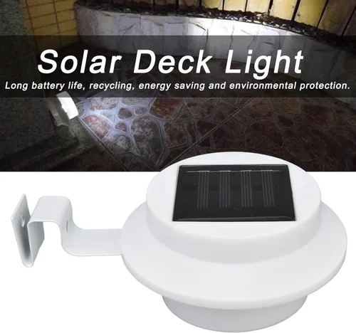 Vista 5 de Luces LED de canalón, 3 luces LED solares para exteriores, impermeables, para jardín, patio, lámpara de pared con soporte para valla, pared