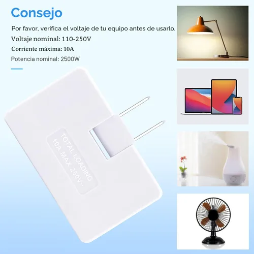 Vista 7 de Paquete de 3 extensores de toma de corriente de pared plana de CA, adaptador de enchufe plano, adaptador de pared plegable de 3 vías, enchufe Blanco