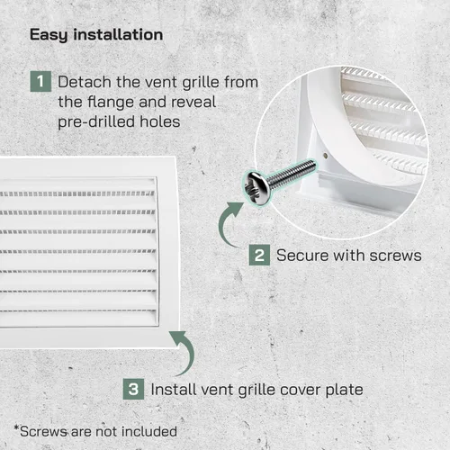 Vista 4 de Vent Systems Paquete de 2 cubiertas de ventilación de aire blancas de 4 pulgadas para ventilaciones de secadora y ventilaciones de escape de baño