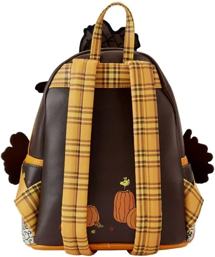 Vista 4 de Loungefly Mini mochila de espantapájaros Snoopy Peanuts, Marrón, Mini mochila
