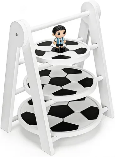 Vista 10 de MRPAPA Soporte de bandeja de 3 niveles, decoración de cocina de granja grande con fácil montaje, bandejas decorativas rústicas de 3 niveles, soporte