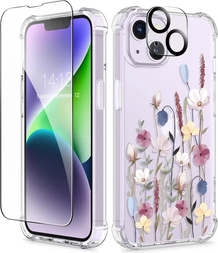 Vista 179 de GVIEWIN - Funda para iPhone 11 con protector de pantalla + protector de lente de cámara, cubierta protectora transparente suave de poliuretano