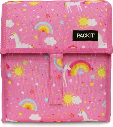 Vista 25 de PackIt® Bolsa de almuerzo congelable, almendra, fabricada con tecnología ECOFREEZE®, plegable, reutilizable, cierre de cremallera y pliegue con asa