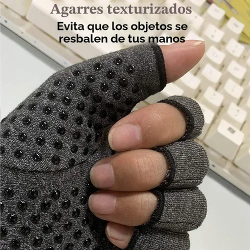 Vista 5 de Guantes de compresión de artritis para hombres y mujeres, guantes de artritis sin dedos