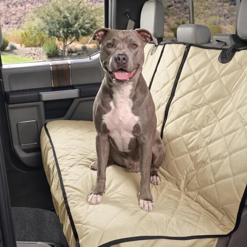 Vista 11 de 4Knines Funda de asiento trasero para perro para asientos plegables Diseño dividido resistente que se adapta a asientos plegables 60/40 y 50/50. Sin
