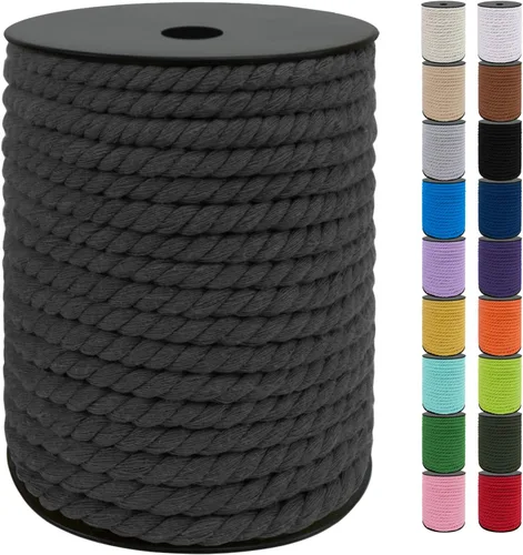 Vista 36 de JeogYong Cordón de algodón de 10mm, 22.86 metros de cuerda natural para macramé, hilo de 3 hebras torcido, cuerda para macramé para manualidades