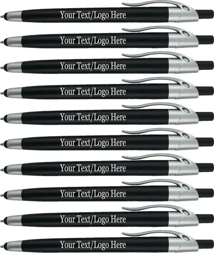 Vista 7 de Paquete de 300 bolígrafos personalizados con logotipo o texto, para marketing, fiestas y eventos, lápiz capacitivo 2 en 1 y bolígrafo compatible