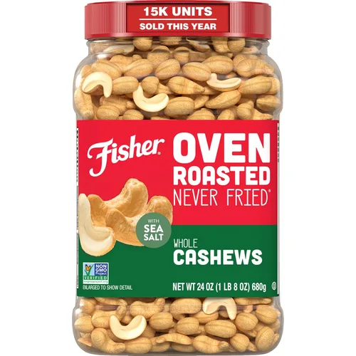 Vista 18 de FISHER Oven Roasted Never Fried - Mezcla de frutos secos asados al horno, nunca fritos Pack Of 1, Healthy Snacks For Adults, No Added Oil, No