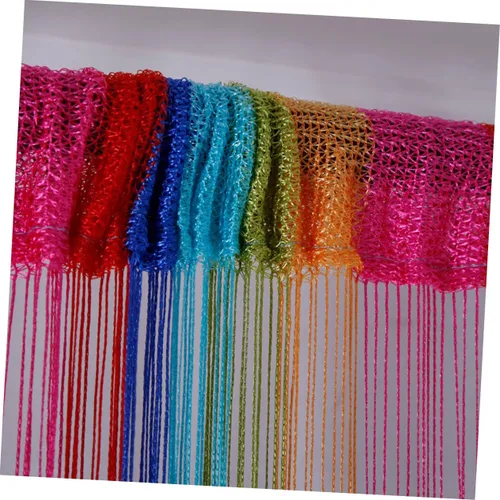Vista 3 de Levemolo Panel de flecos con borlas, panel de flecos para puerta, panel de ventana de encaje, telón de fondo de fotos de boda, cortina de cinta
