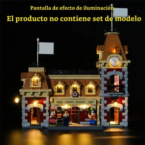 Vista 4 de GEAMENT Kit de luces LED compatible con Lego Disney Train and Station - Juego de iluminación para modelo de construcción 71044