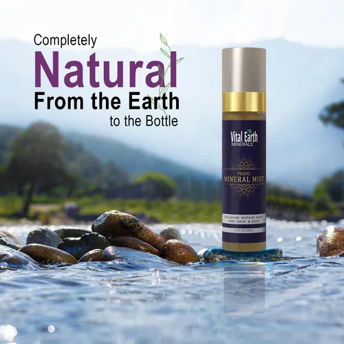 Vista 5 de Vital Earth Fulvic Mineral Facial Mist, apto para viajes, antienvejecimiento facial y cabello en aerosol para renovación e hidratación celular, 3.4